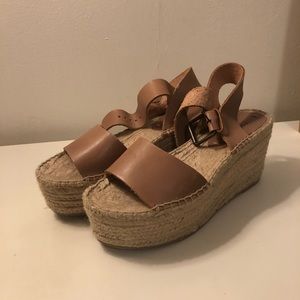 Soludos Palermo Platform Wedge in Blush size 5.5